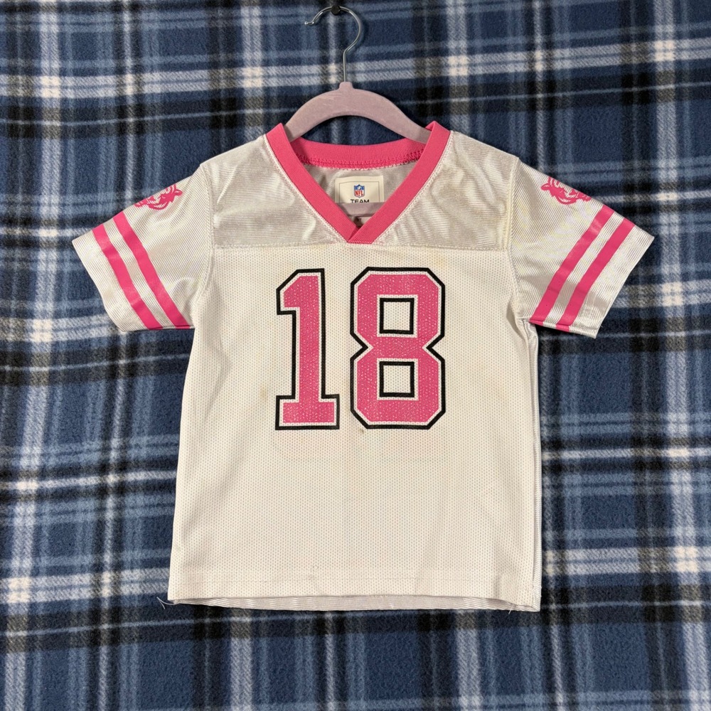 NFL Team Apparel Cincinnati Bengals AJ Green 18 Pink White Jersey Kids 3T